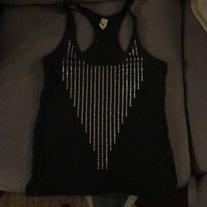 Black shirt with a sequins pattern